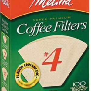 Melitta #4 Cone Coffee Filters – Unbleached Natural Brown, 100 Count